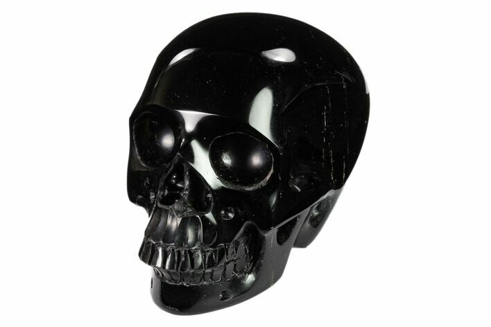Realistic, Polished Black Obsidian Skull #151043